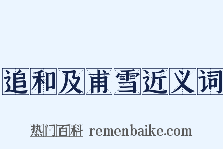 追和及甫雪近义词是什么意思的图片